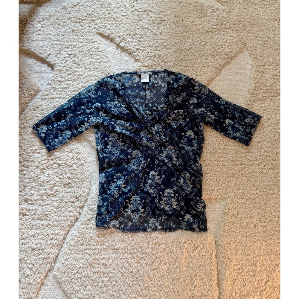 Archival Issey Miyake Paisley Floral Mesh Top Size 3